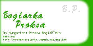 boglarka proksa business card